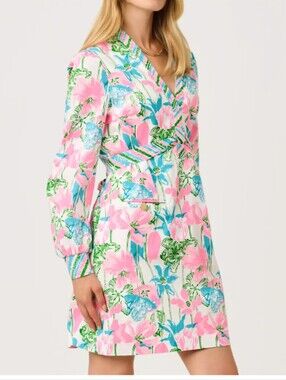 Lilly Pulitzer Phillipa V-Neck Stretch Dress In Viney Liney